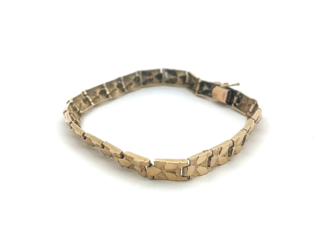 Mid-Century 14K Gold Geometric Link Bracelet