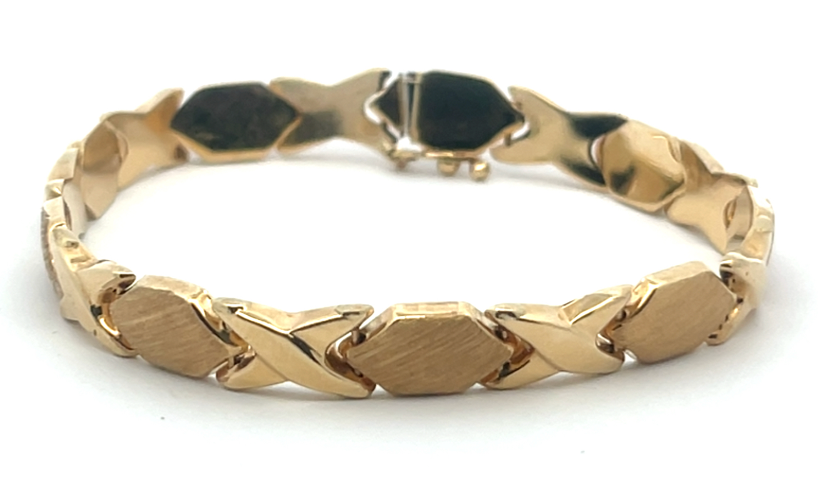 Vintage 14K Gold Geometric Link Bracelet