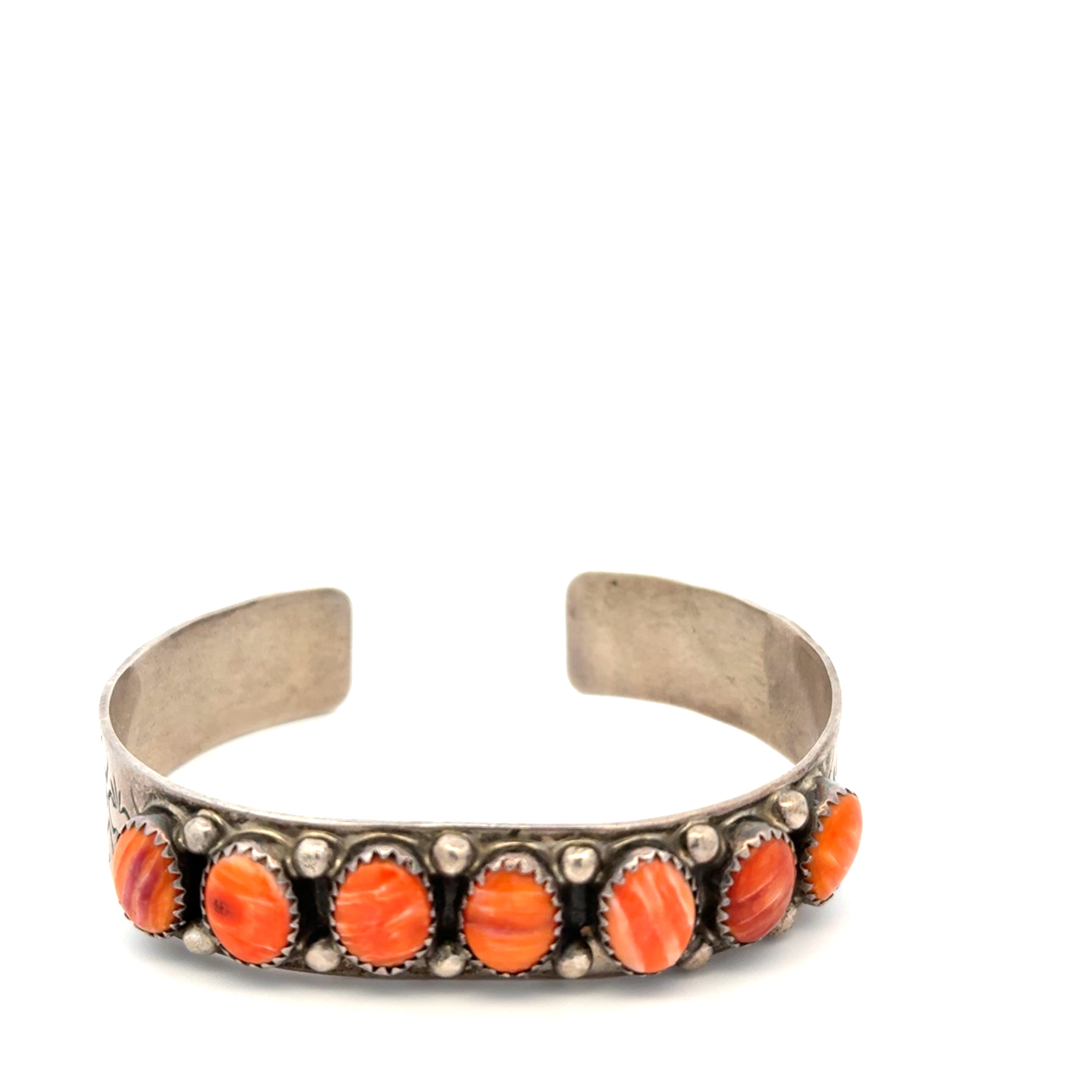 Elegant Orange Stone Cuff Bracelet