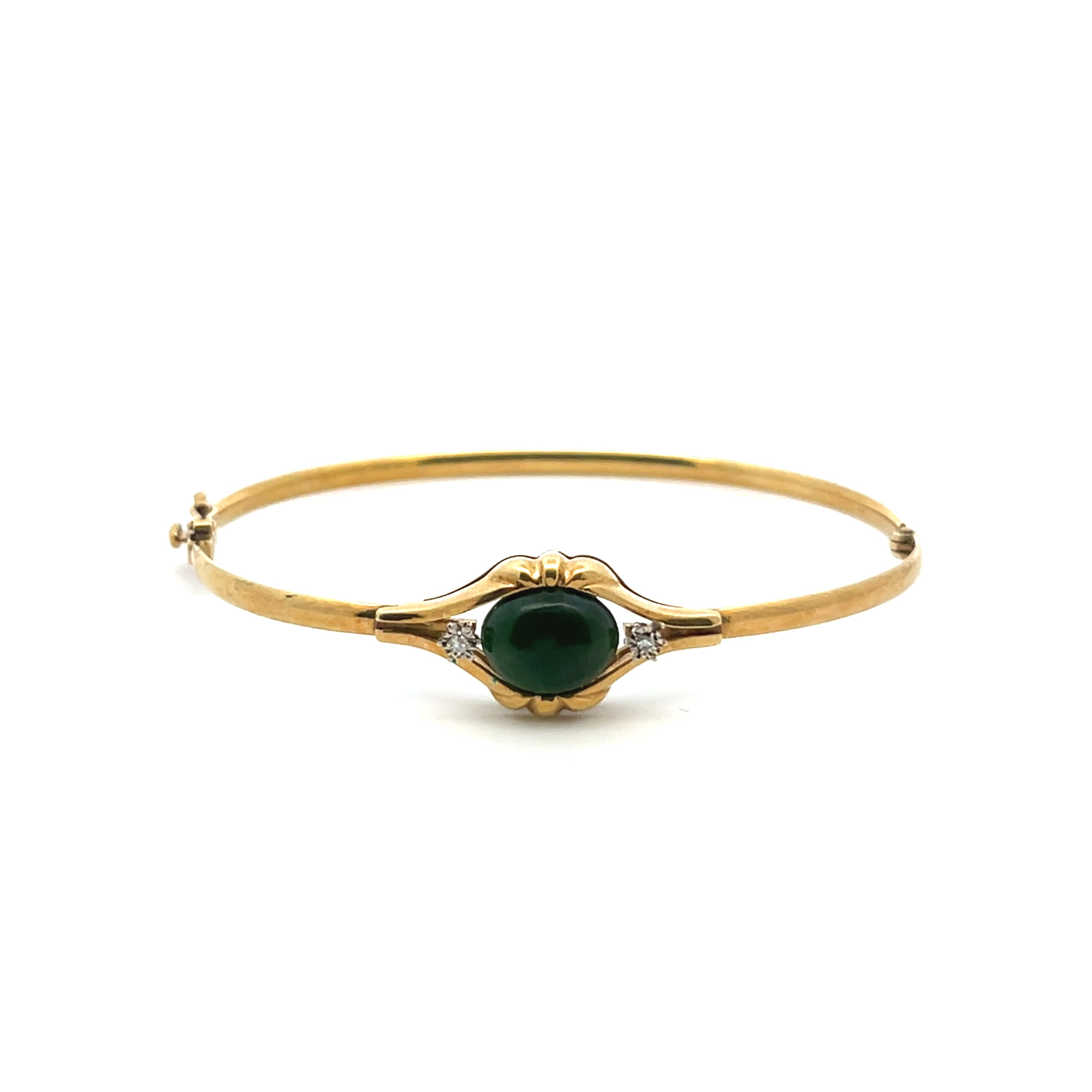 14k Jade and Diamonds Bracelet