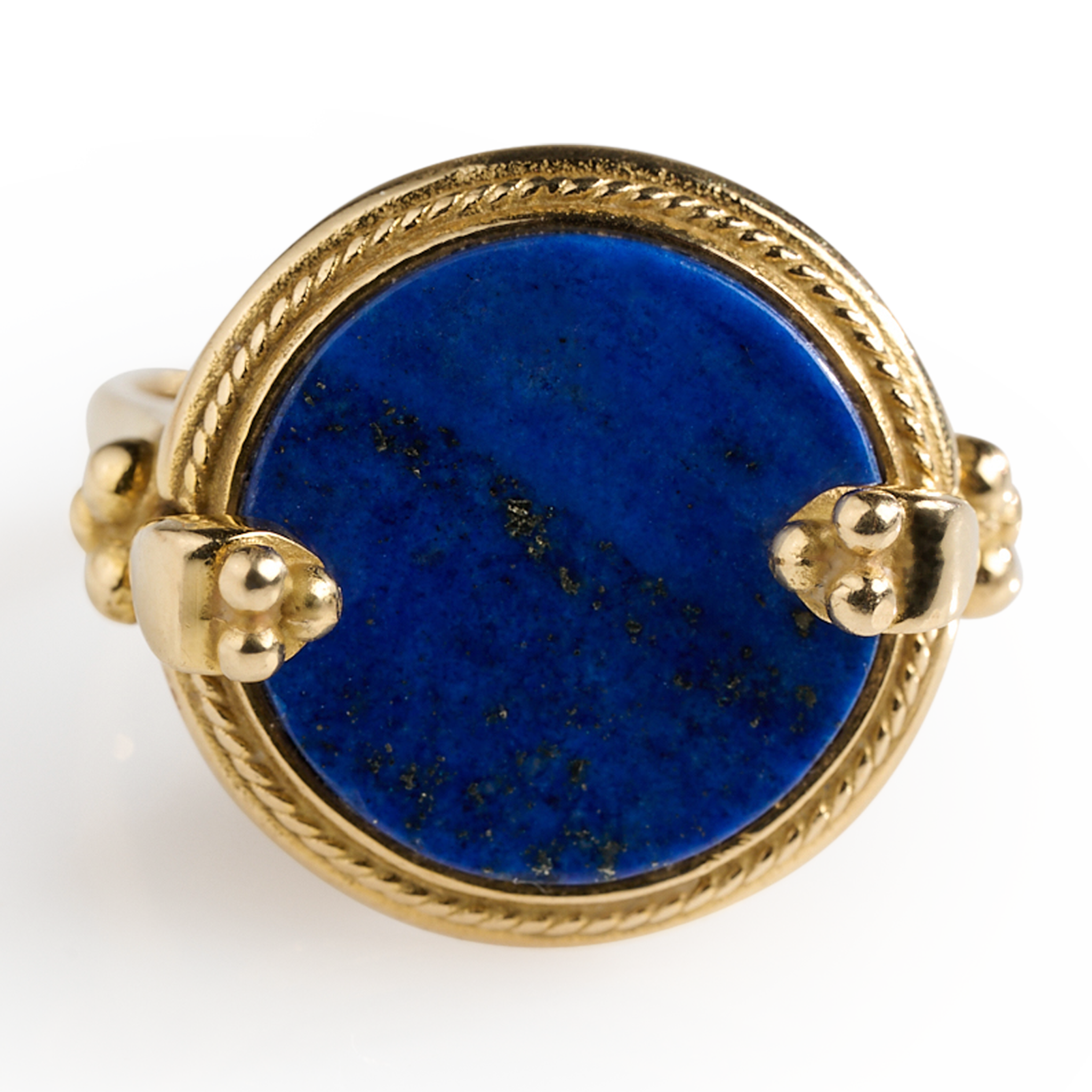 18K Yellow Gold and Lapis Ring