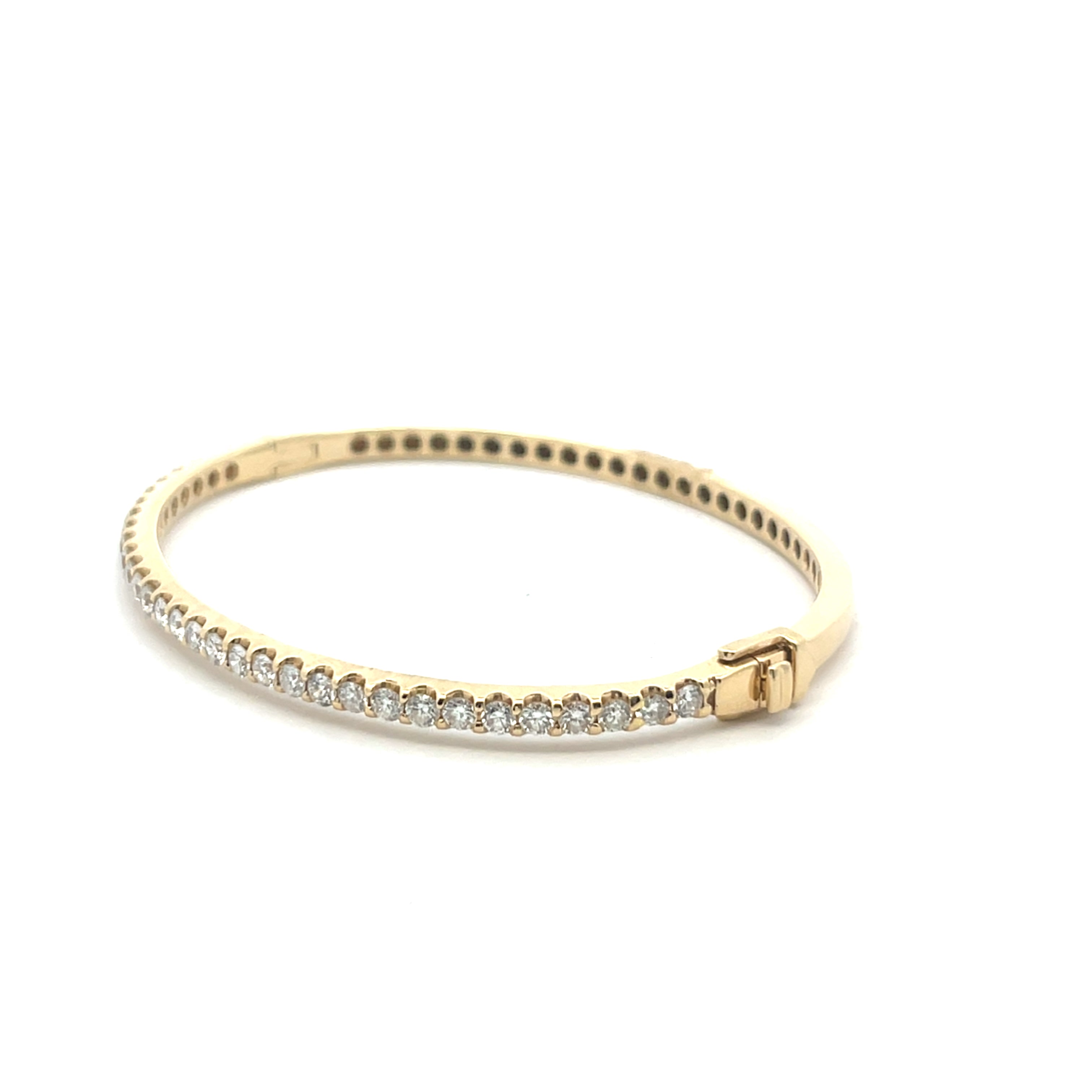 Gold Diamond Tennis Bangle Bracelet