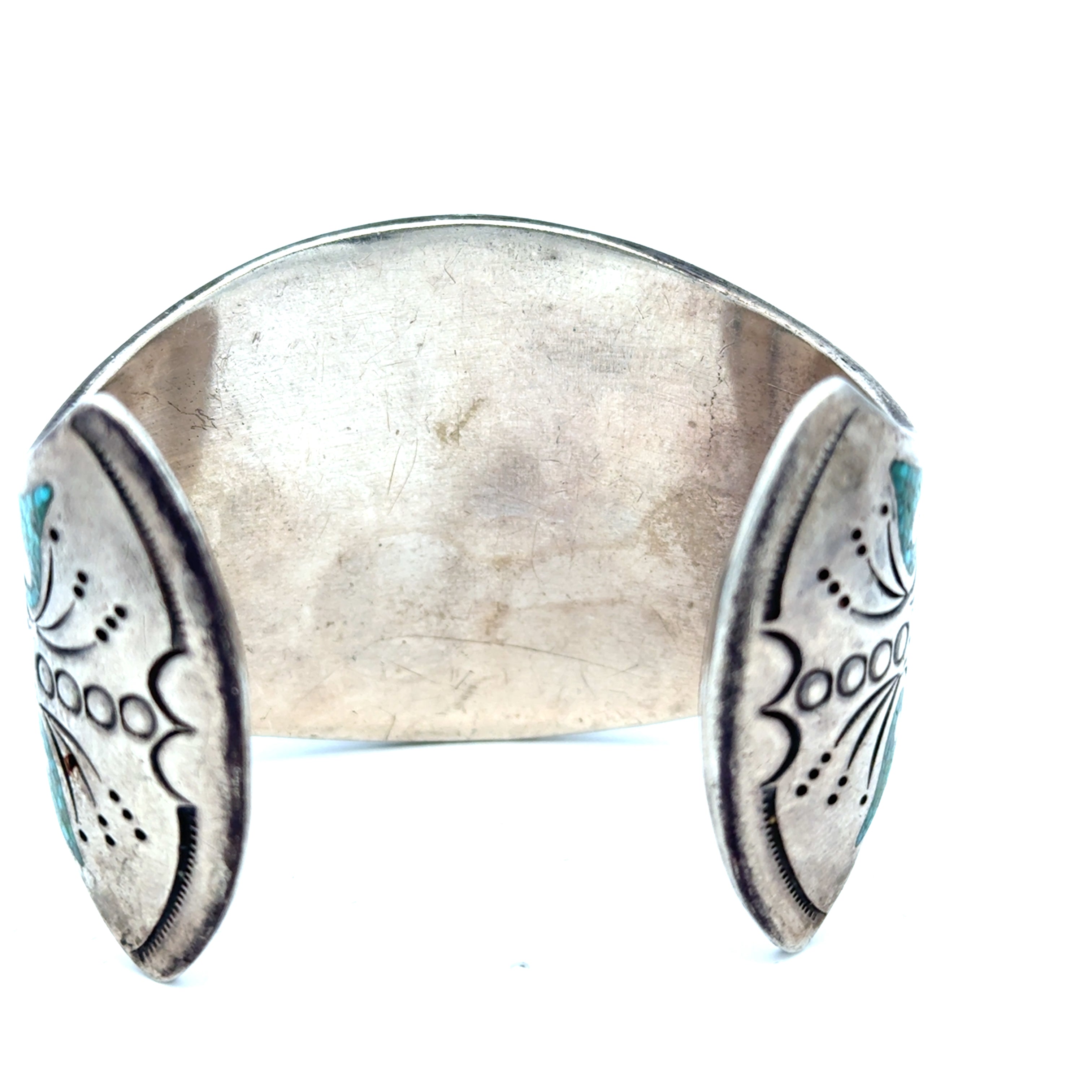 Turquoise Inlay Silver Cuff Bracelet