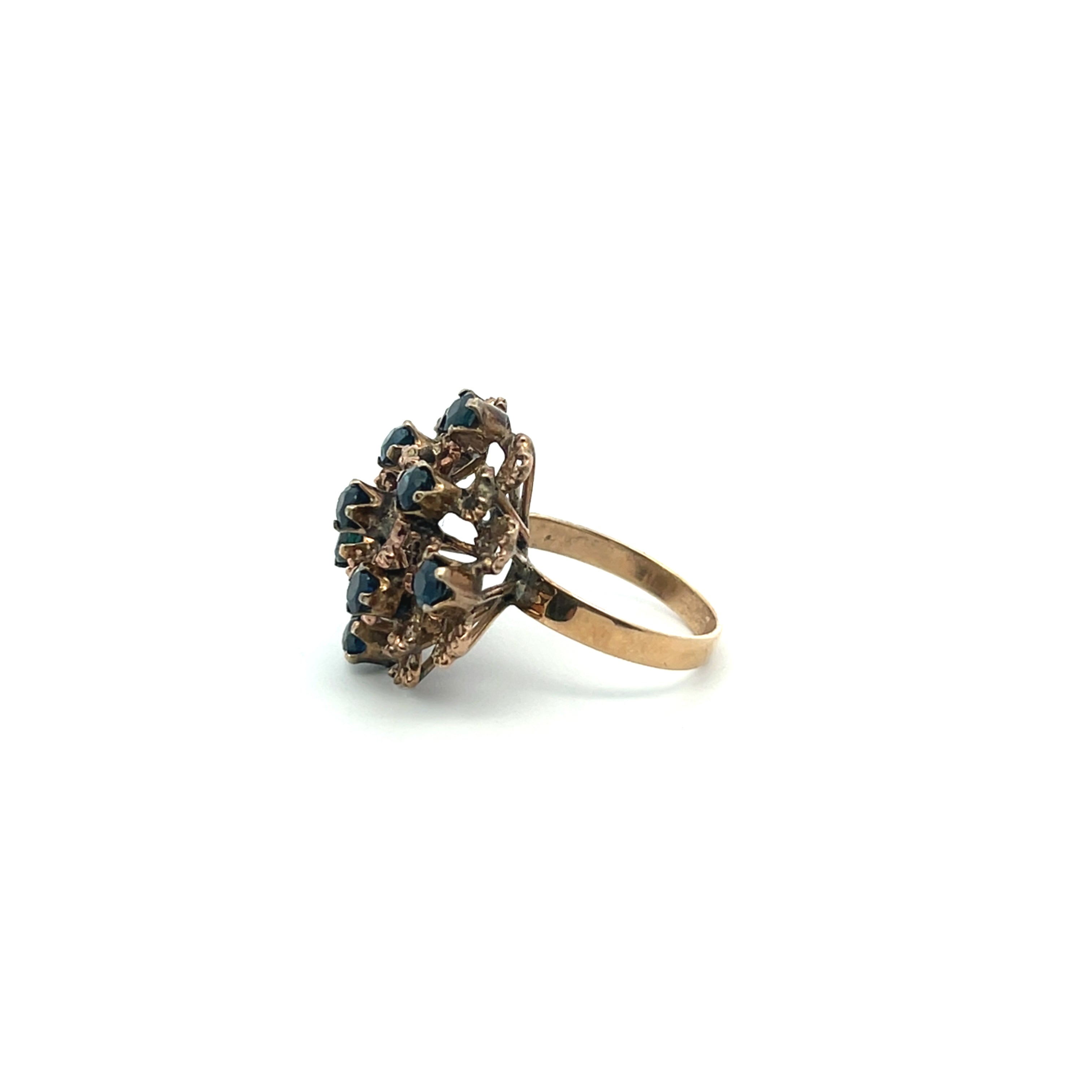 18K Heart-Motif Sapphire Ring
