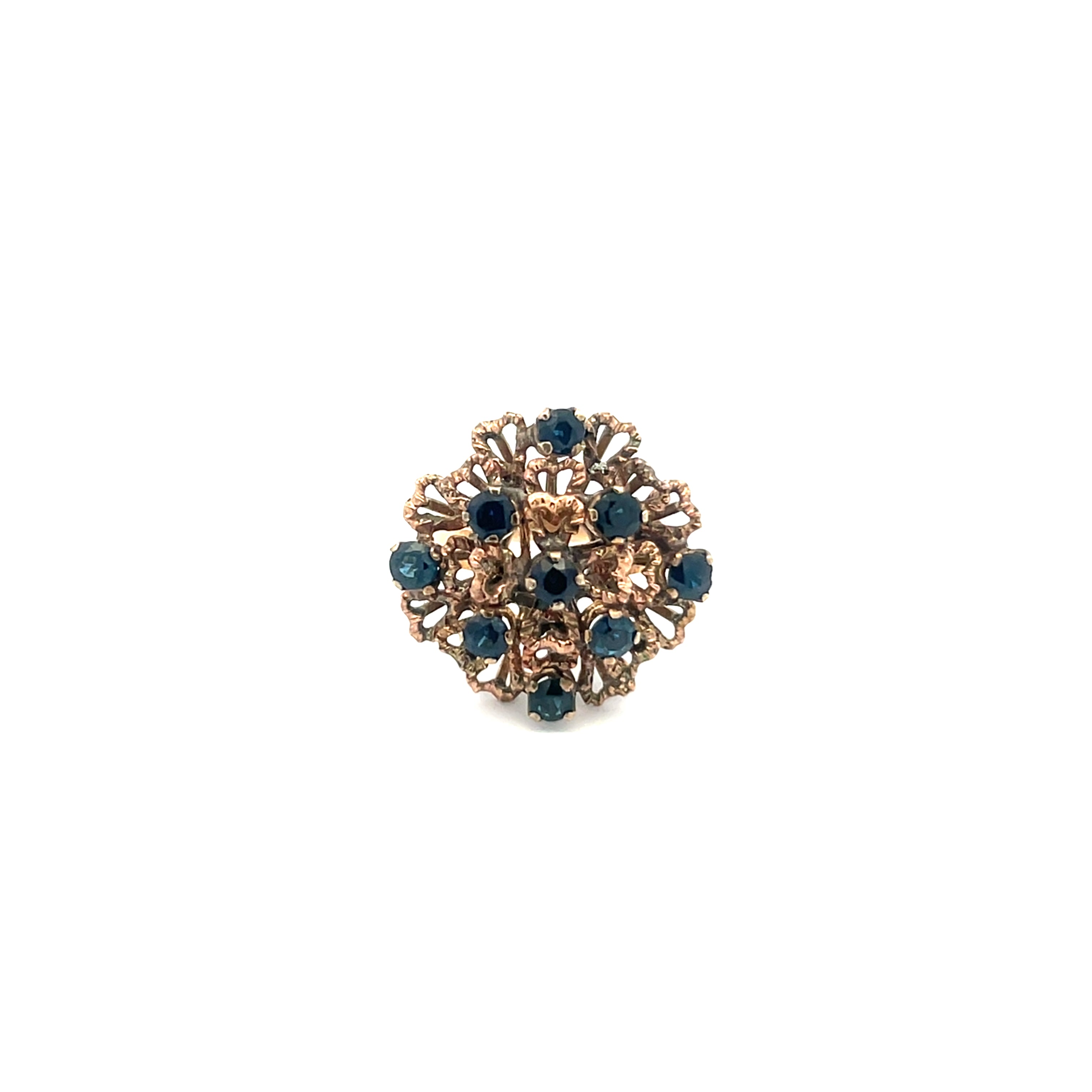 18K Heart-Motif Sapphire Ring