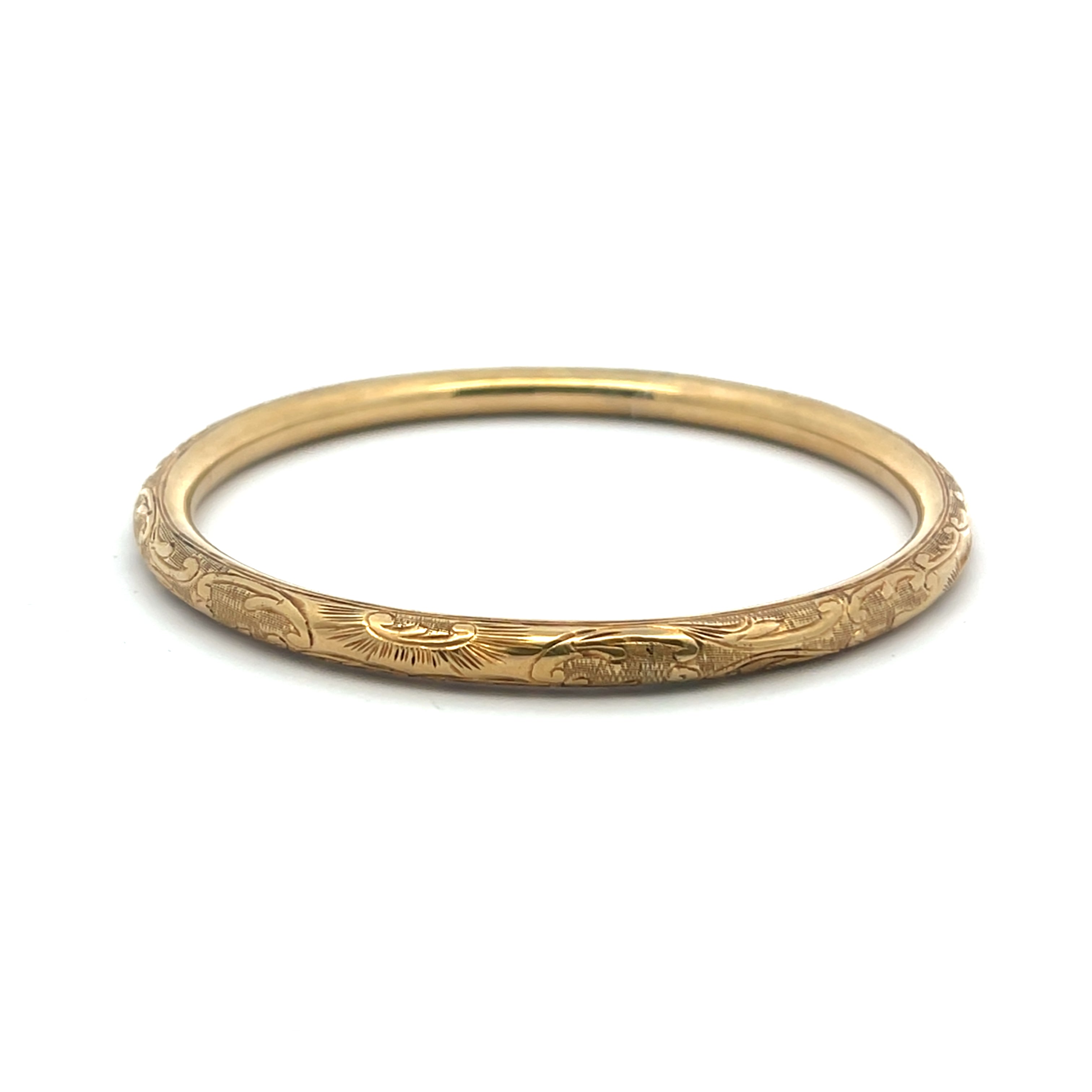 14k Engraved Bangle