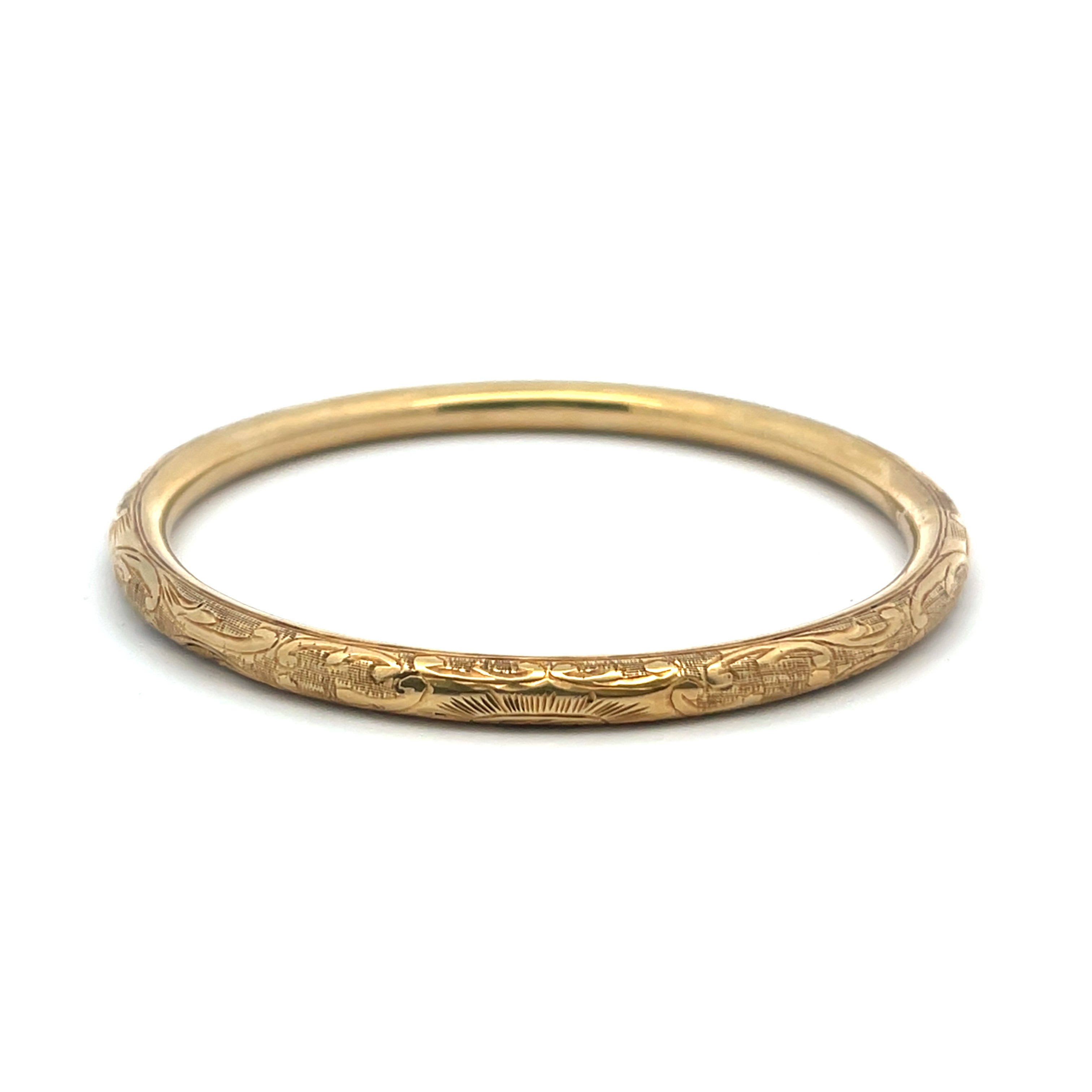 14k Engraved Bangle