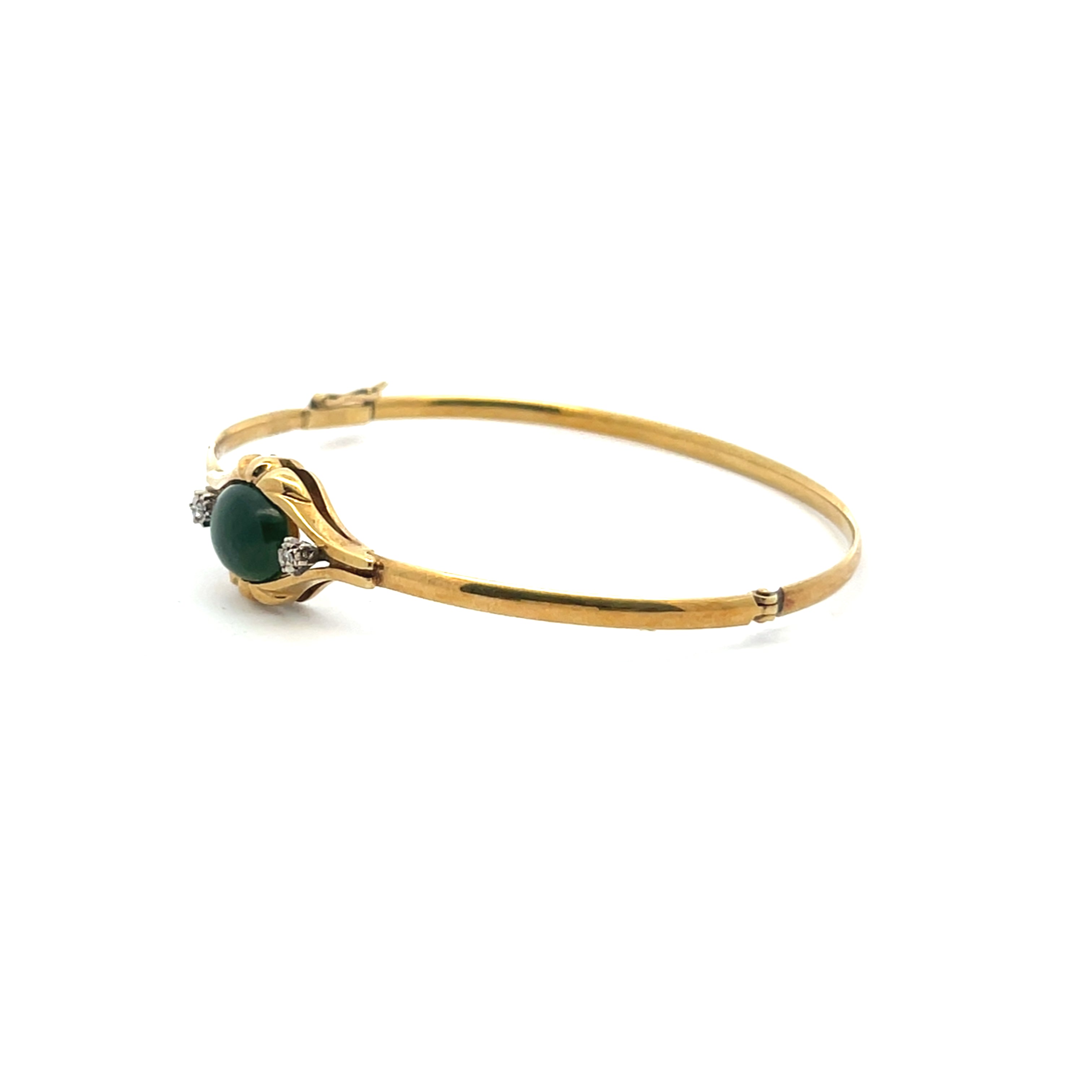 14k Jade and Diamonds Bracelet