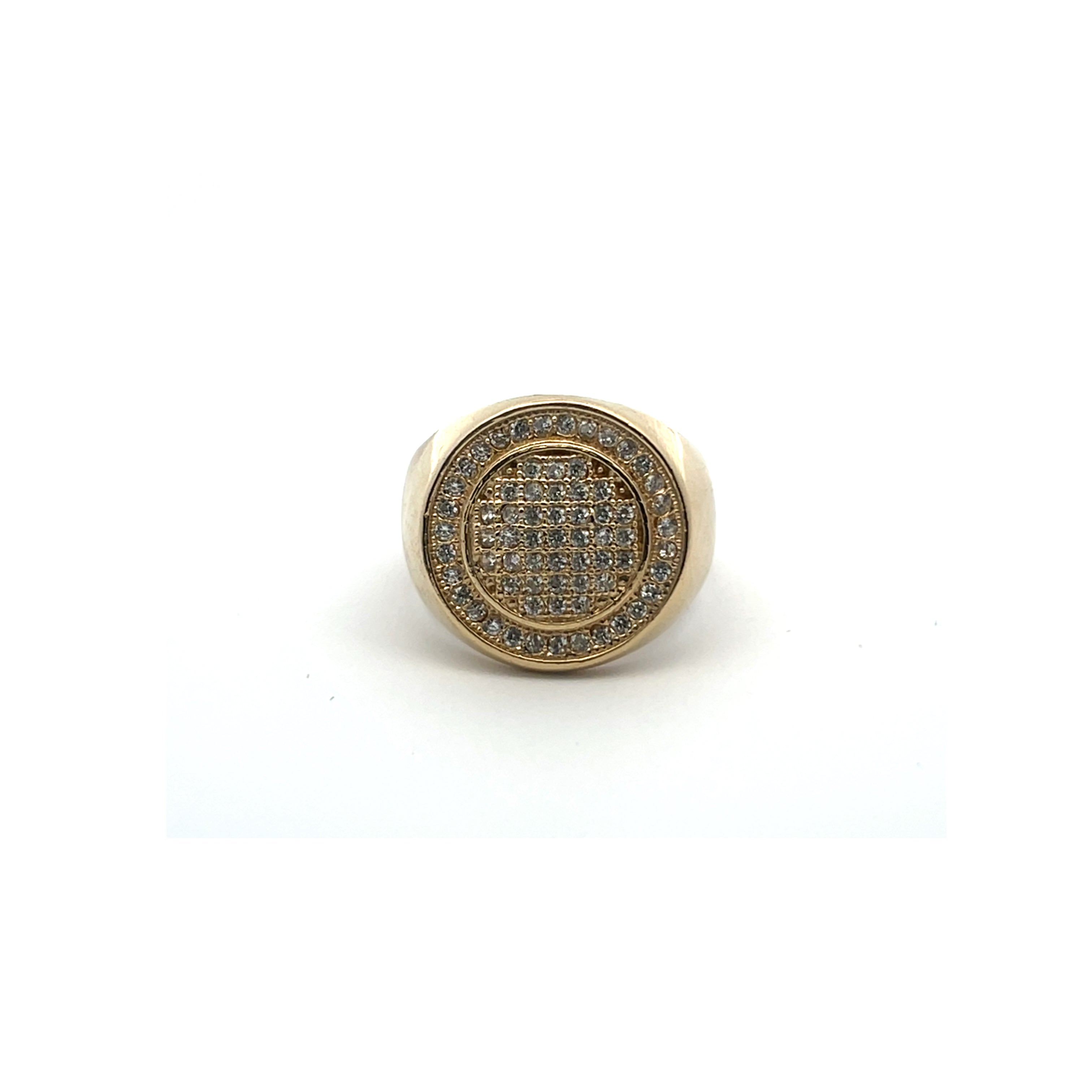 Circular Diamond Cluster Ring