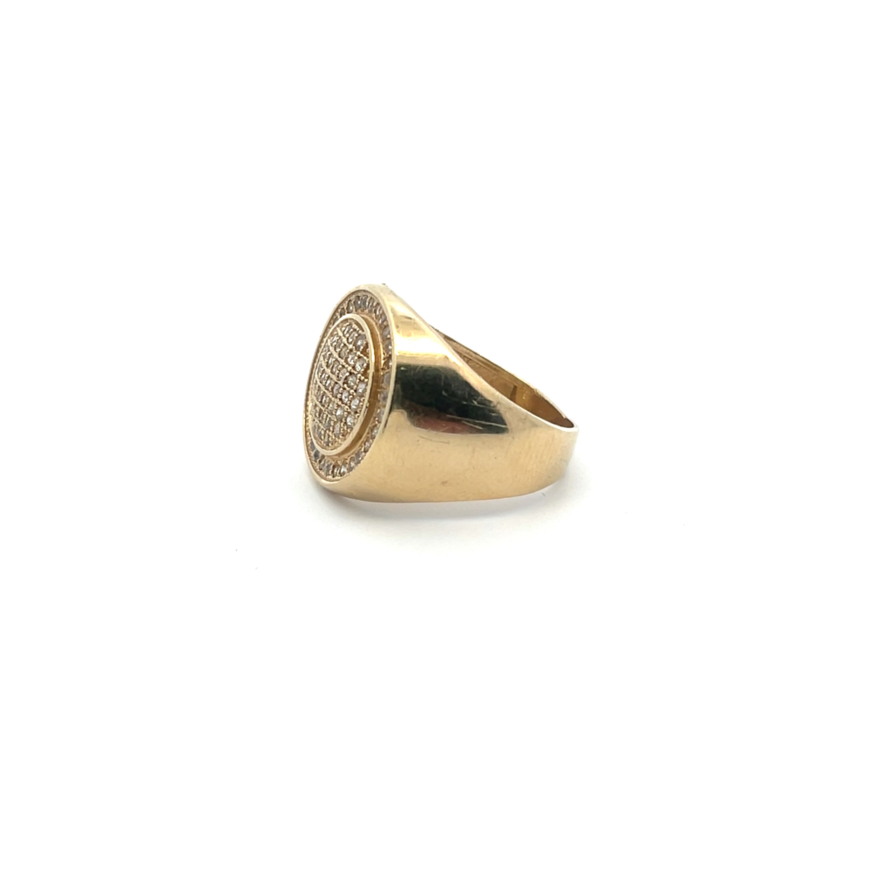Circular Diamond Cluster Ring