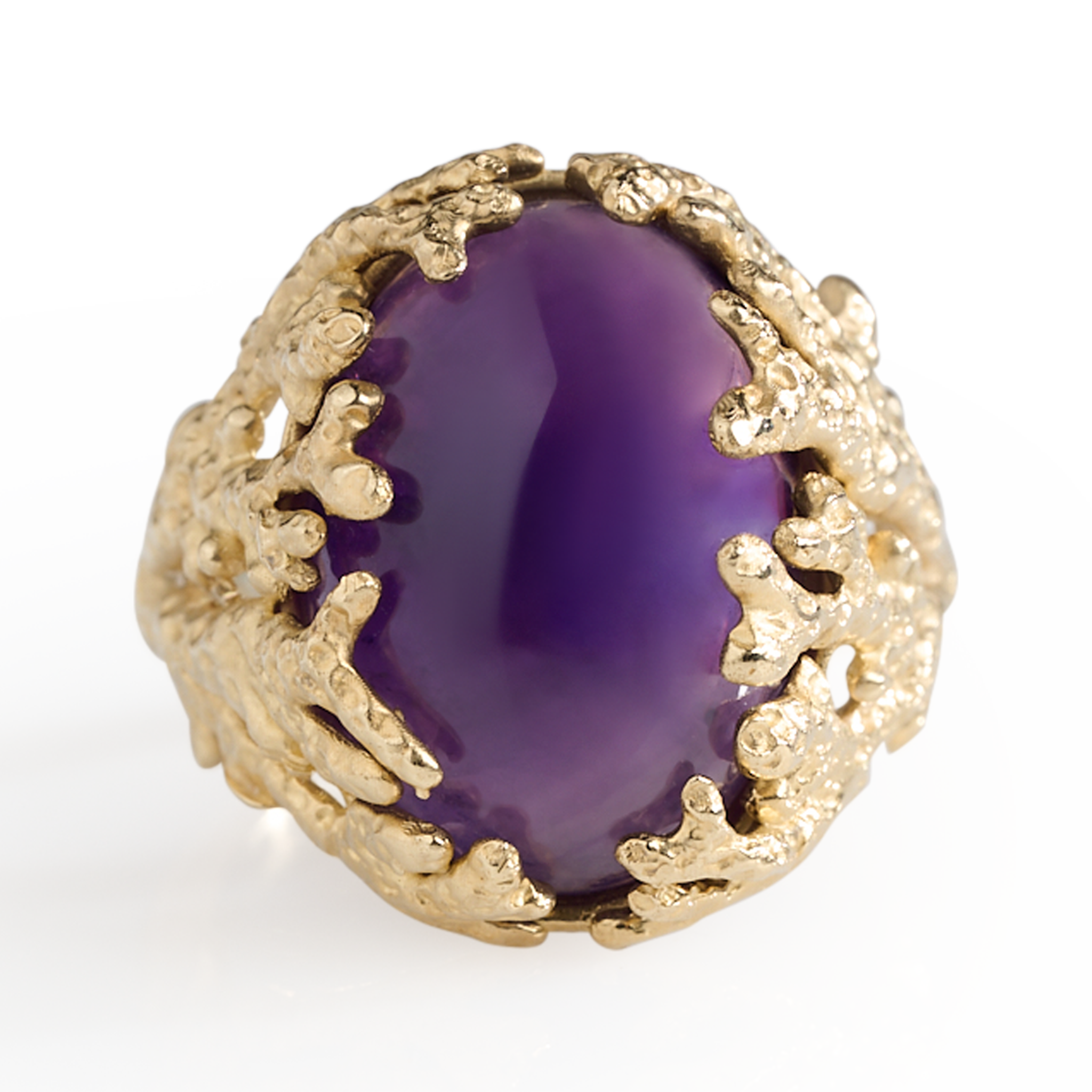 Vintage 14K Yellow Gold Amethyst Tree Branch Ring